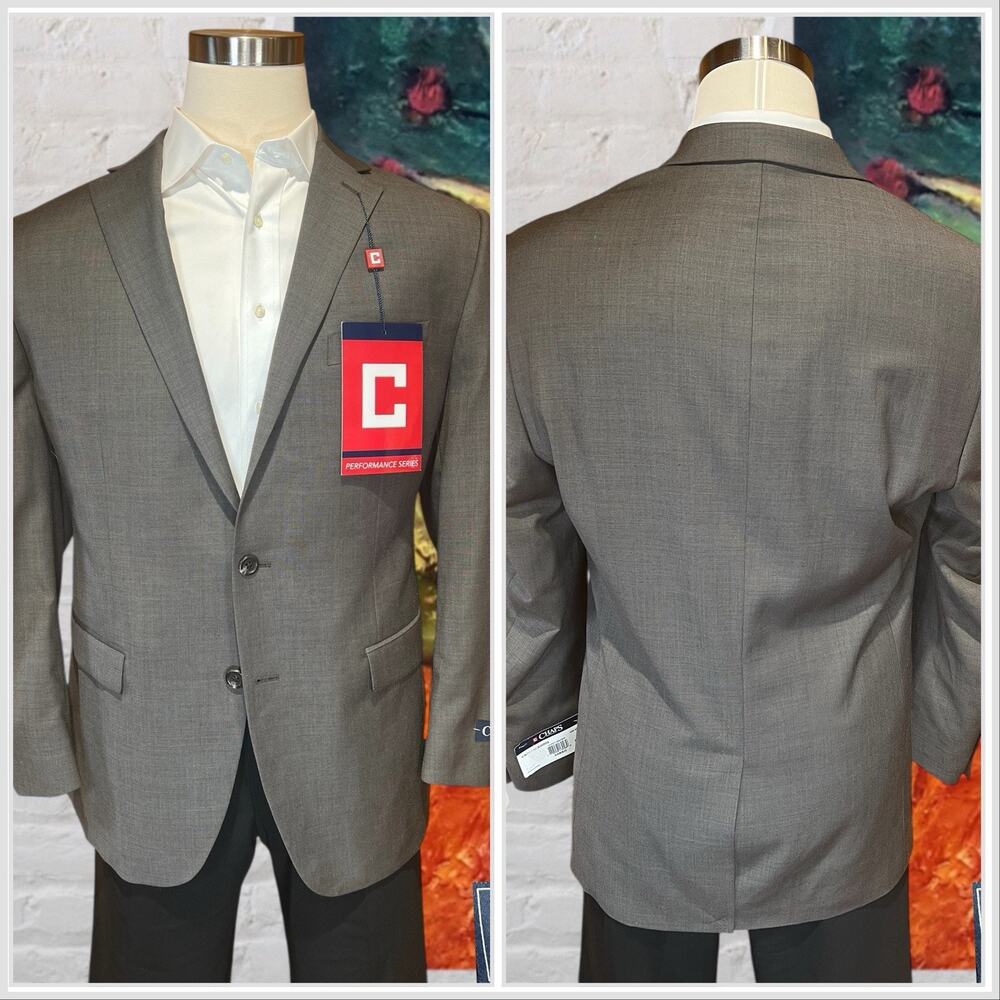 New Chaps Performance 44R Light Brown Nealhead Blazer Jacket Stretch Comfort - Picture 6 of 14